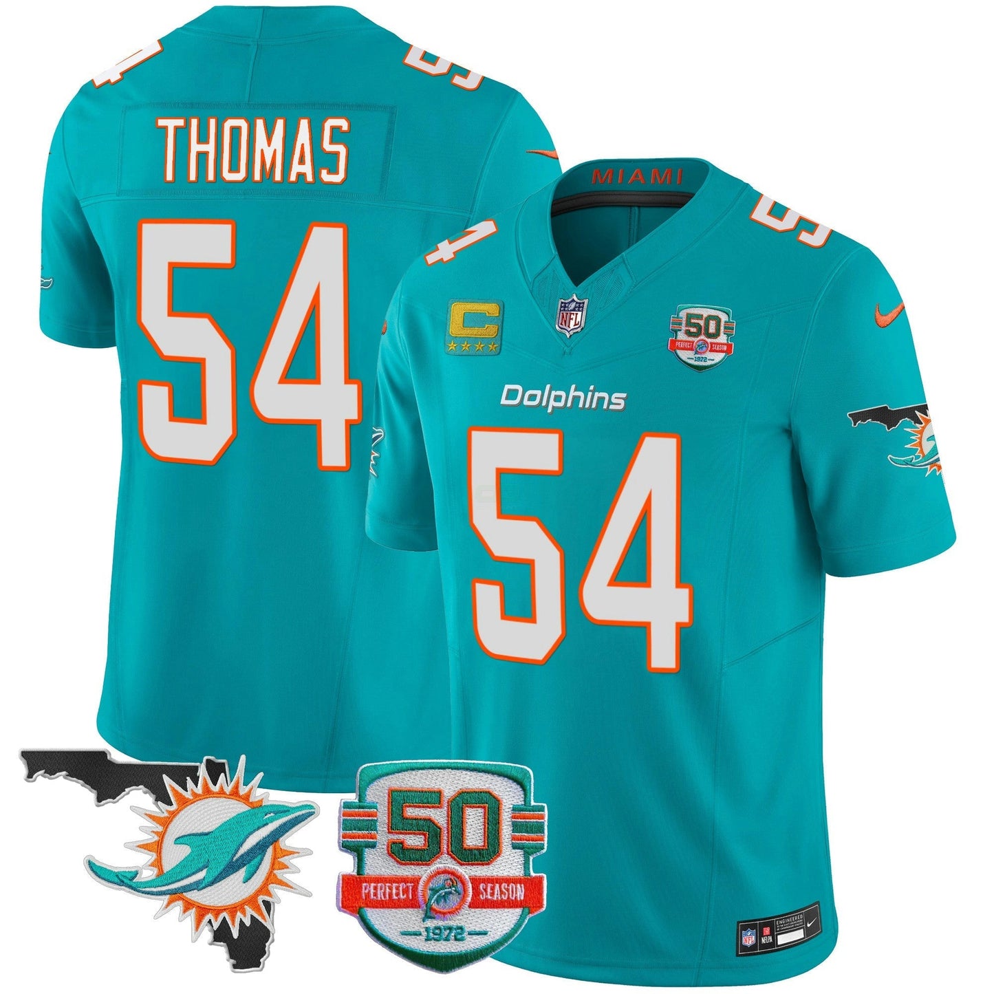 Camisa NFL Men’s 50th Perfect Season & Florida Patch Vapor Jersey