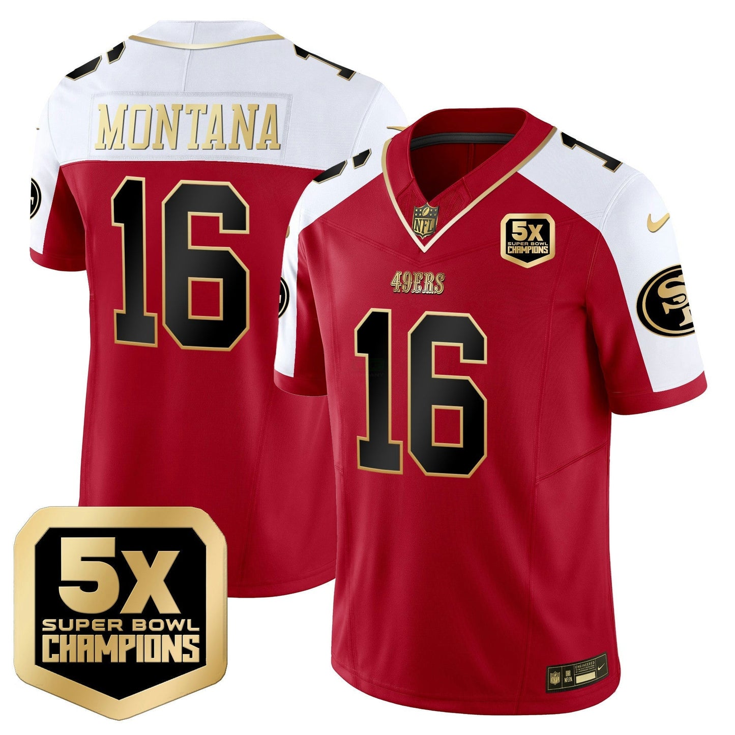 Camisa NFL San Francisco 49ers Men’s 5x Super Bowl Champions Vapor Limited Jersey