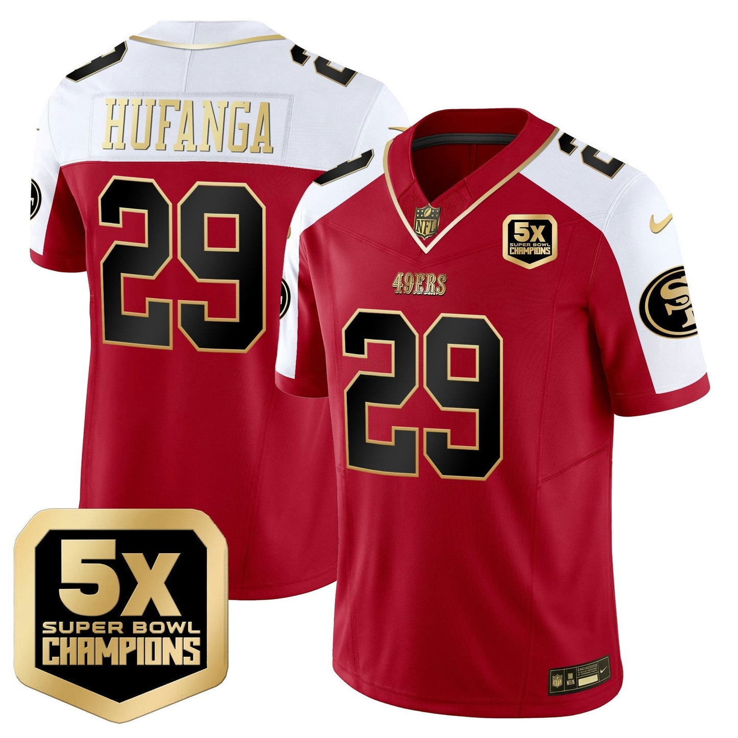Camisa NFL San Francisco 49ers Men’s 5x Super Bowl Champions Vapor Limited Jersey