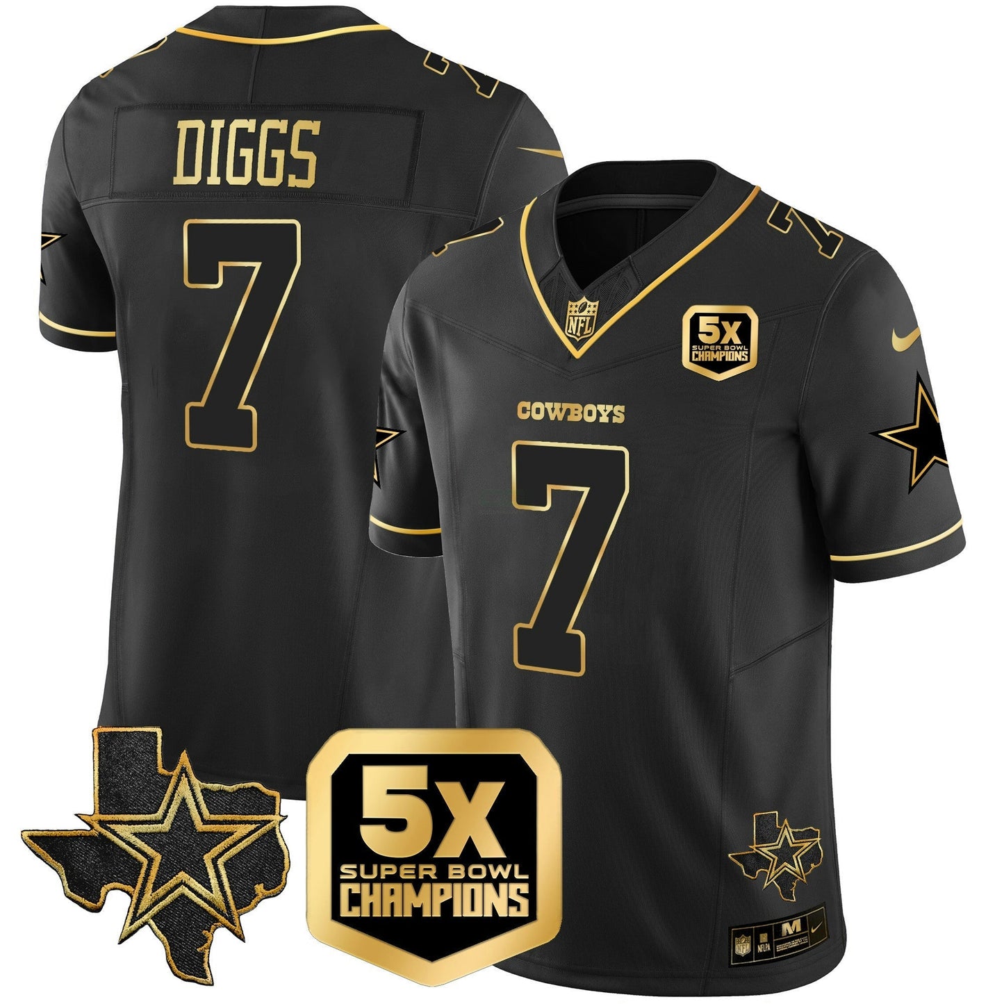 Camisa NFL Dallas Cowboys Men’s 5x Super Bowl Champions Vapor Limited Jersey
