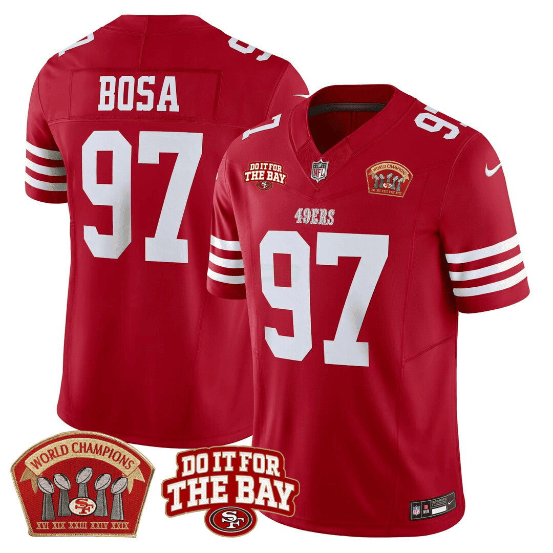 Camisa NFL Men’s 5x World Champions & “Do It For The Bay” Patch Limited Jersey