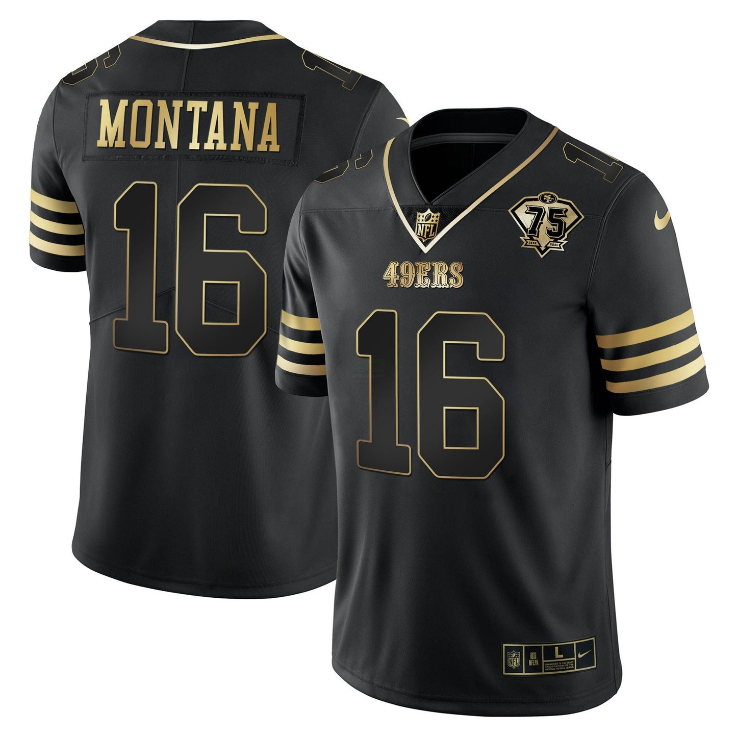 Camisa NFL Men’s 75th Anniversary Patch Vapor Dourada Jersey