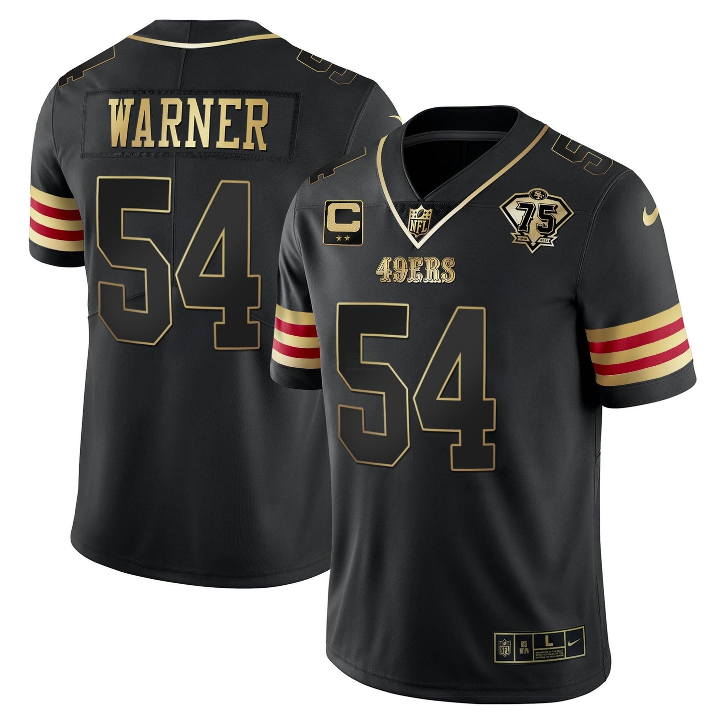 Camisa NFL Men’s 75th Anniversary Patch Vapor Dourada Jersey V2