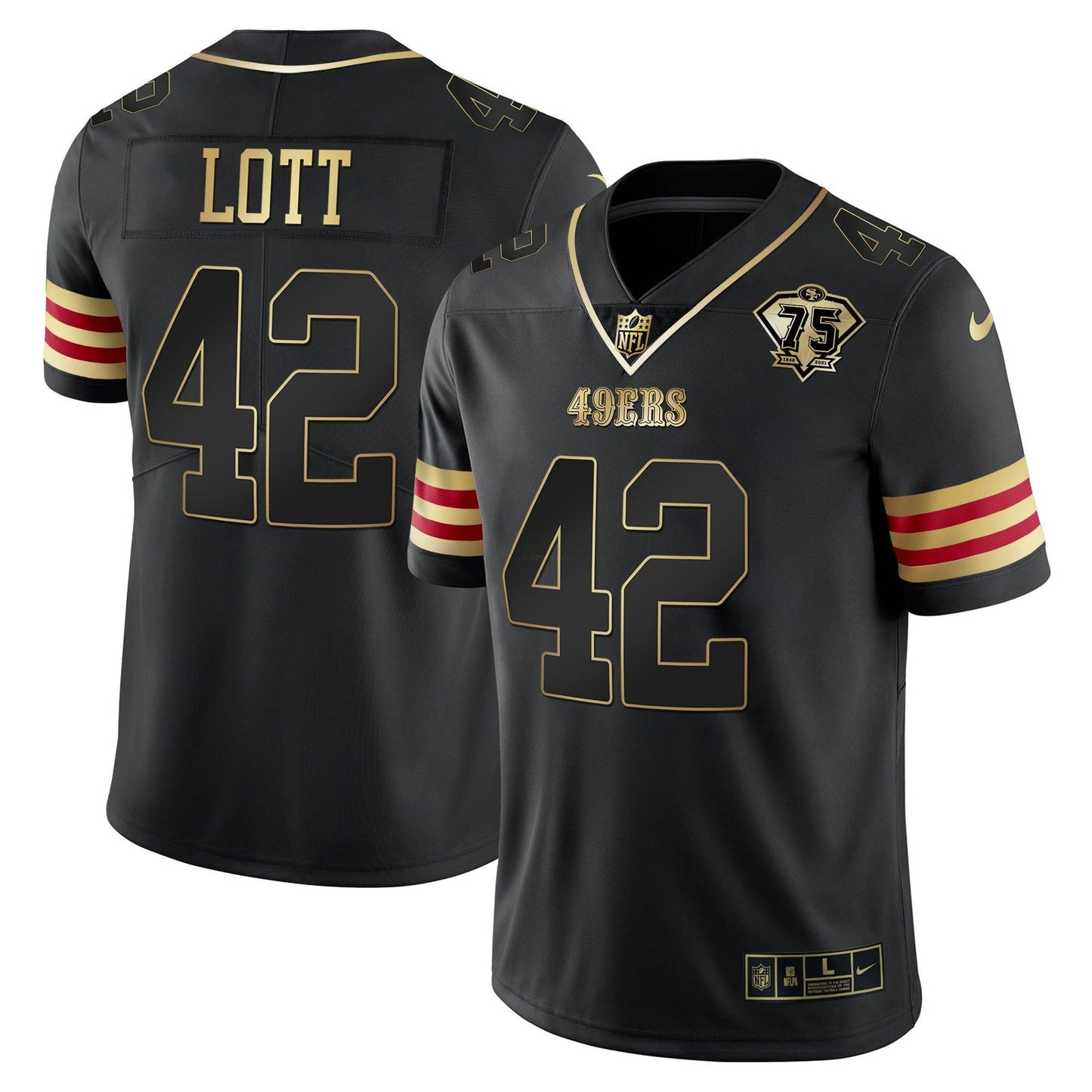 Camisa NFL Men’s 75th Anniversary Patch Vapor Dourada Jersey V2