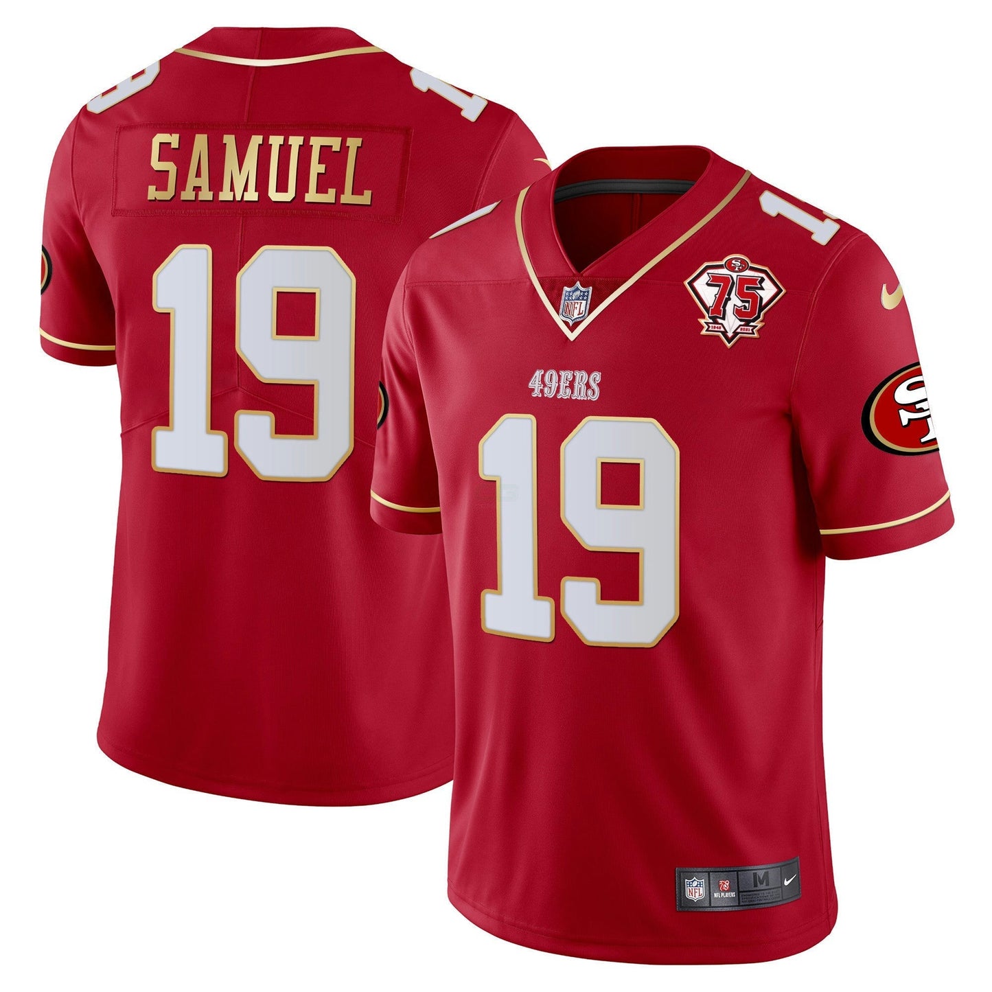 Camisa NFL Men’s 75th Anniversary Patch Vapor Dourada Trim Jersey V2