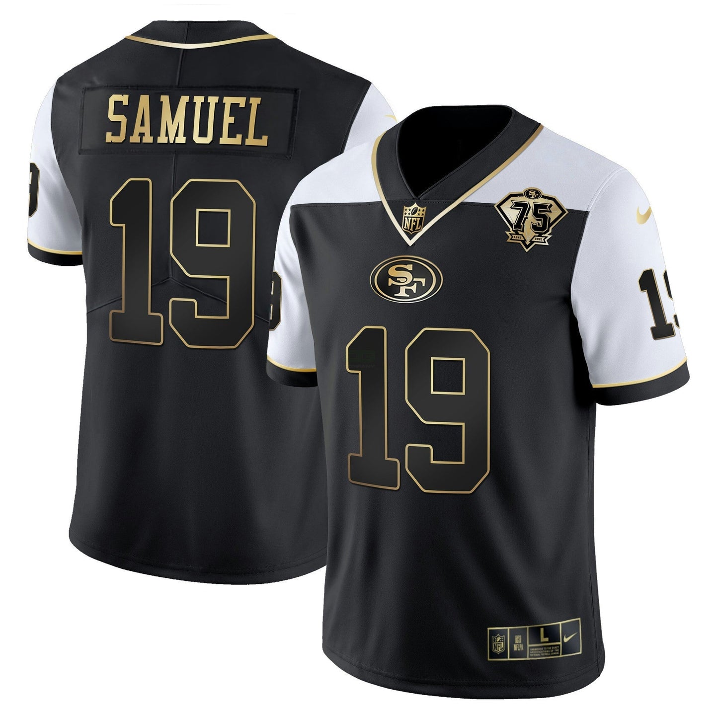 Camisa NFL Men’s 75th Anniversary Patch Vapor RFLCTV Dourada