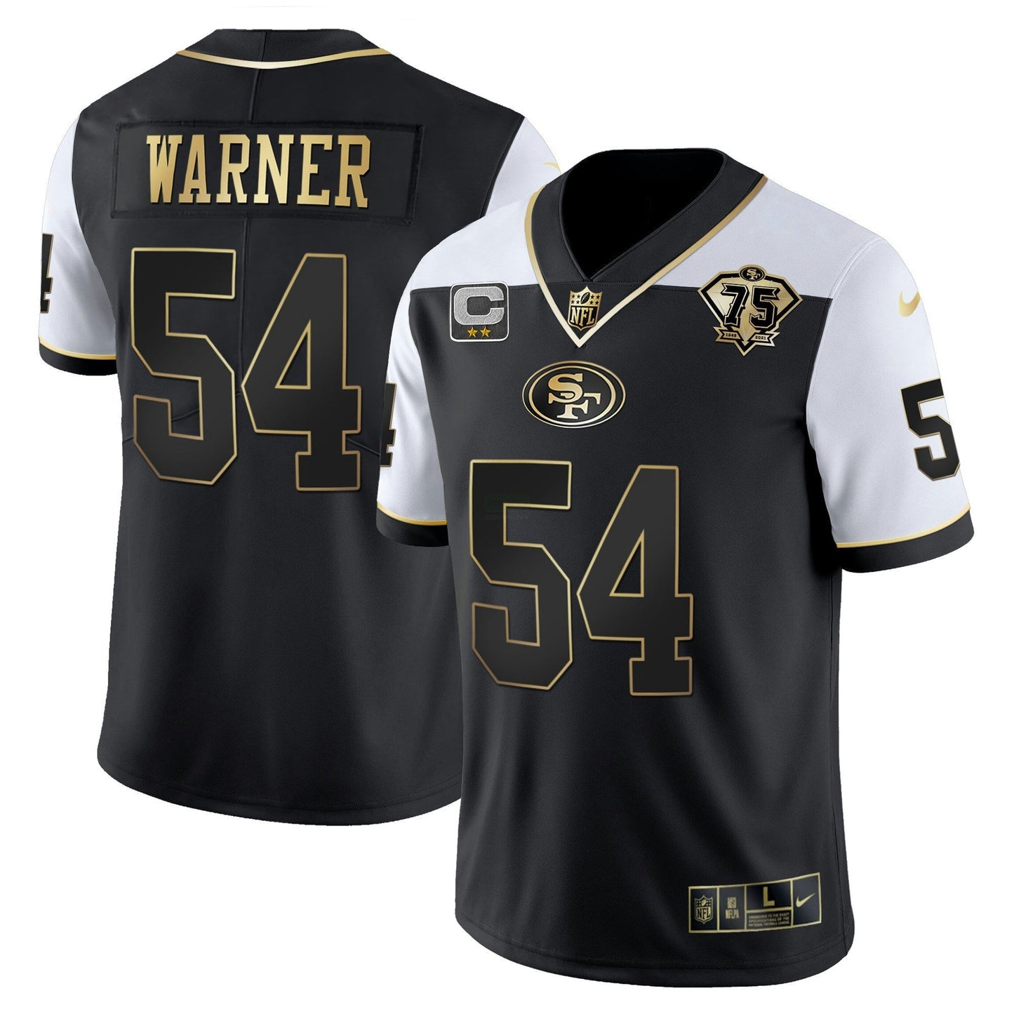 Camisa NFL Men’s 75th Anniversary Patch Vapor RFLCTV Dourada