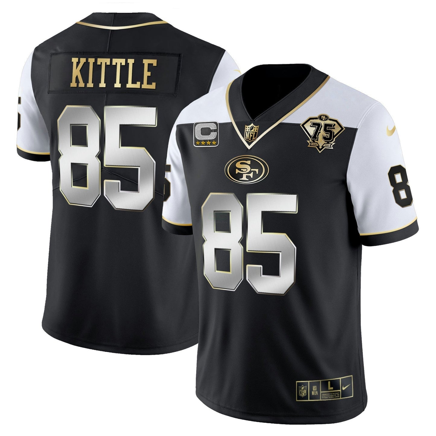 Camisa NFL Men’s 75th Anniversary Patch Vapor RFLCTV Dourada