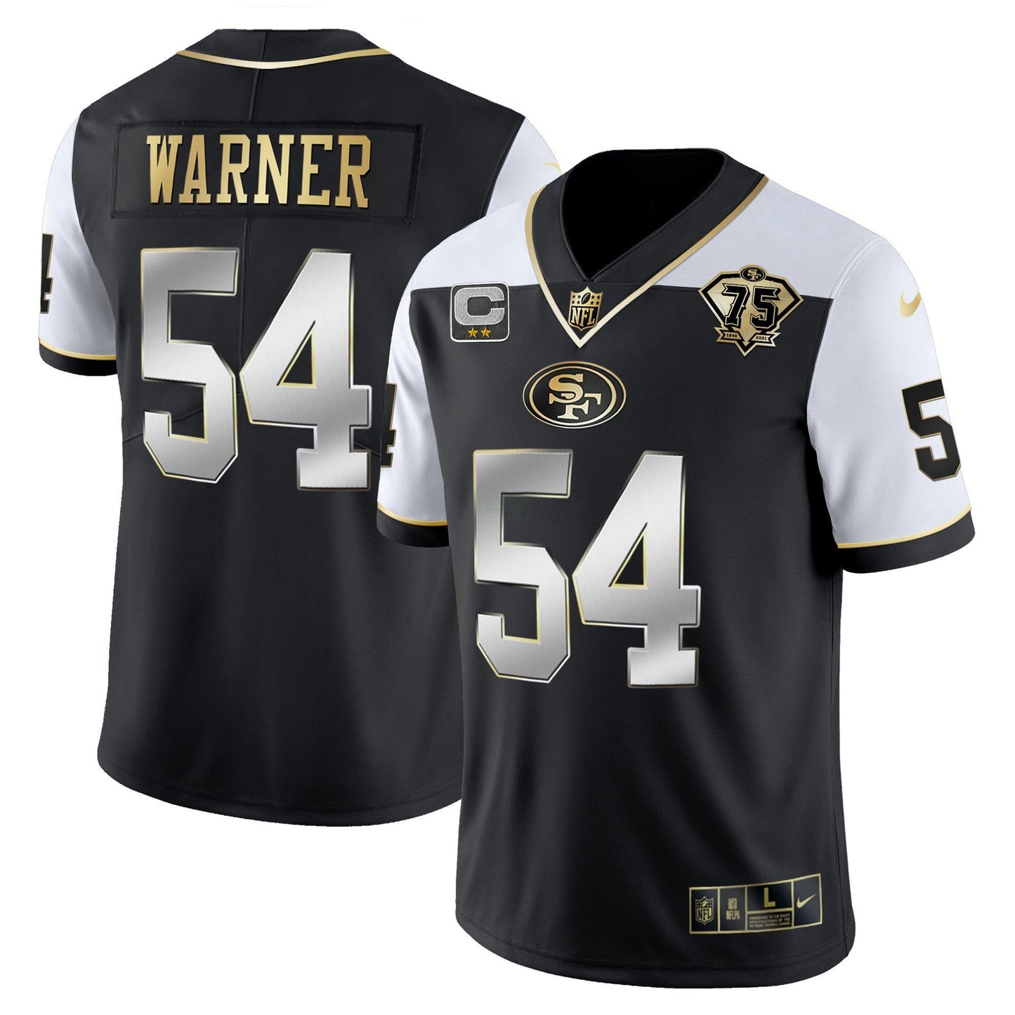 Camisa NFL Men’s 75th Anniversary Patch Vapor RFLCTV Dourada