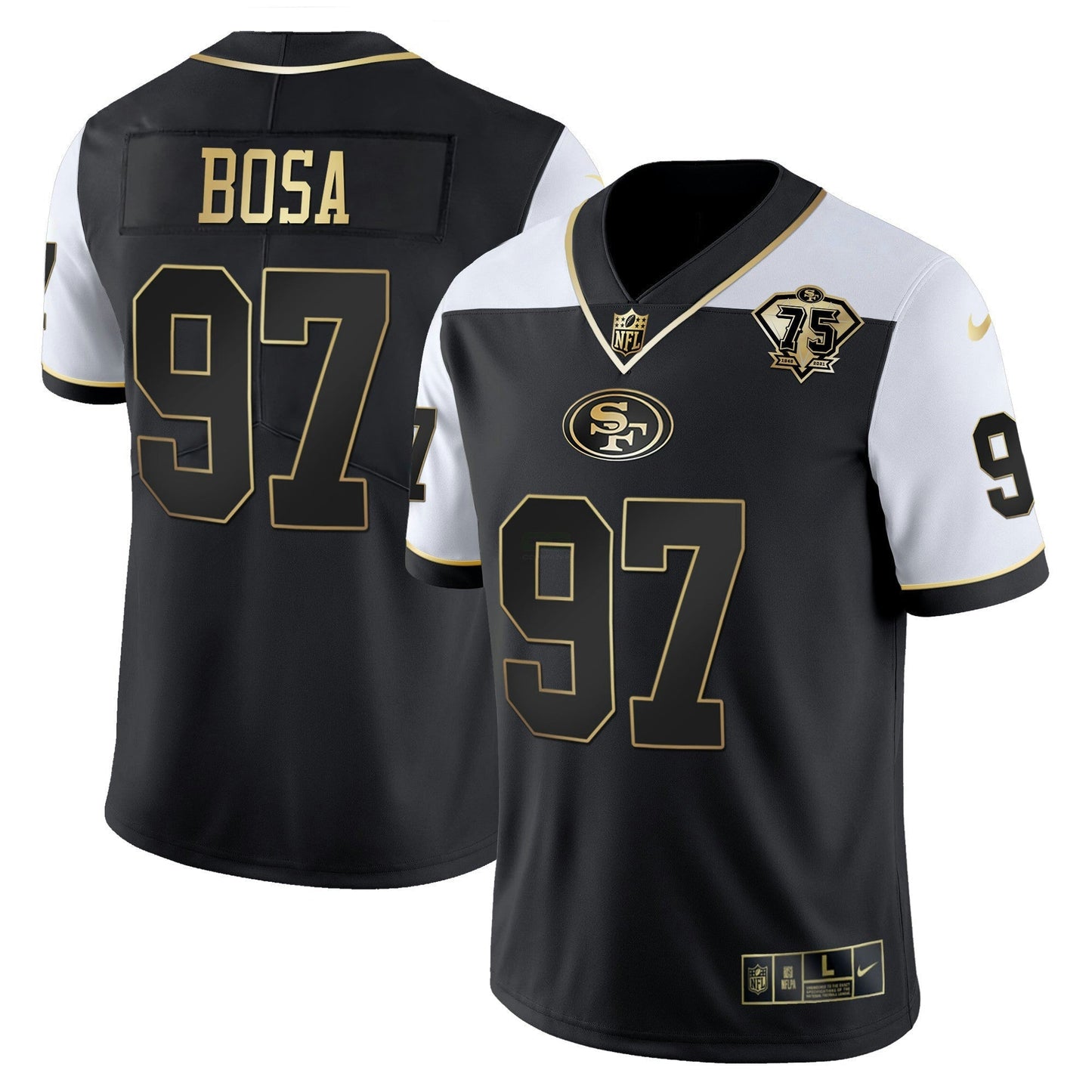 Camisa NFL Men’s 75th Anniversary Patch Vapor RFLCTV Dourada