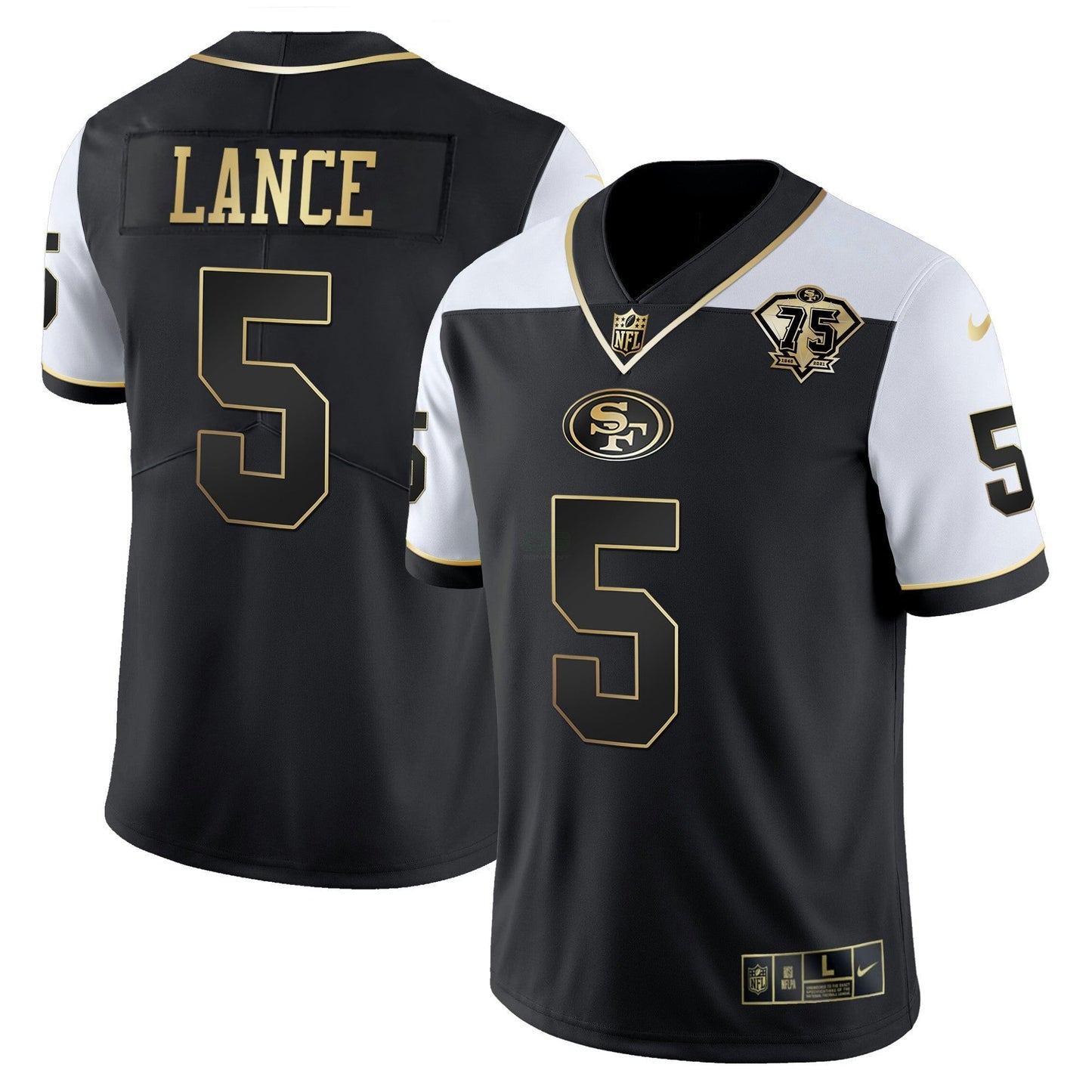 Camisa NFL Men’s 75th Anniversary Patch Vapor RFLCTV Dourada