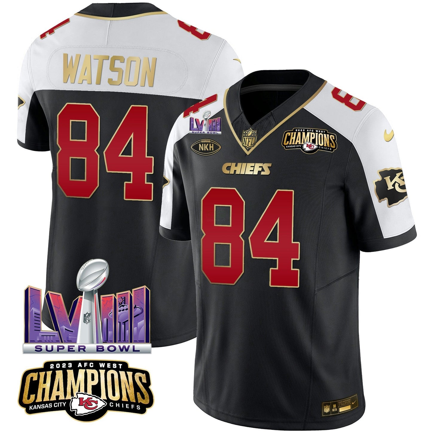 Camisa NFL Men’s AFC West Champions & Super Bowl LVIII Patch Vapor Jersey