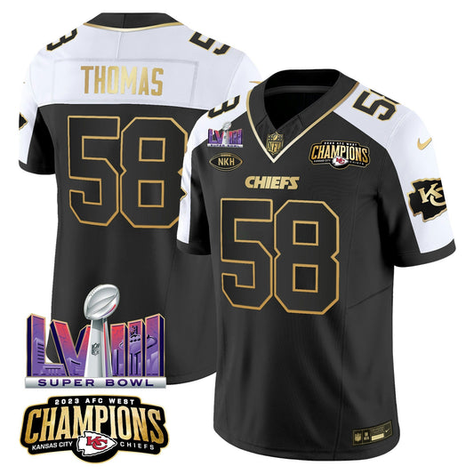 Camisa NFL Men’s AFC West Champions & Super Bowl LVIII Patch Vapor Jersey V2