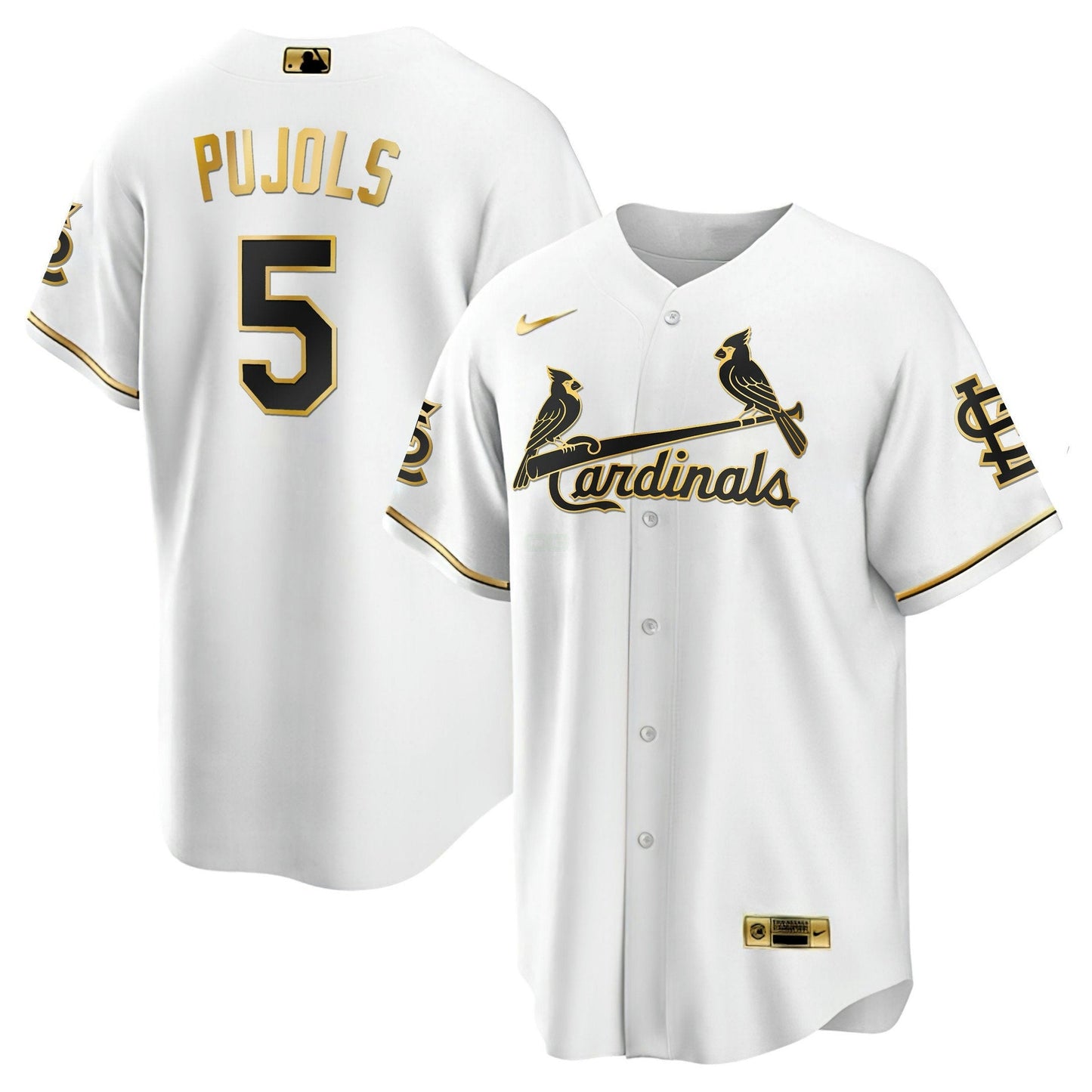 Camisa NFL Men’s Albert Pujols Arizona Branca Dourada & Preta Dourada Jersey