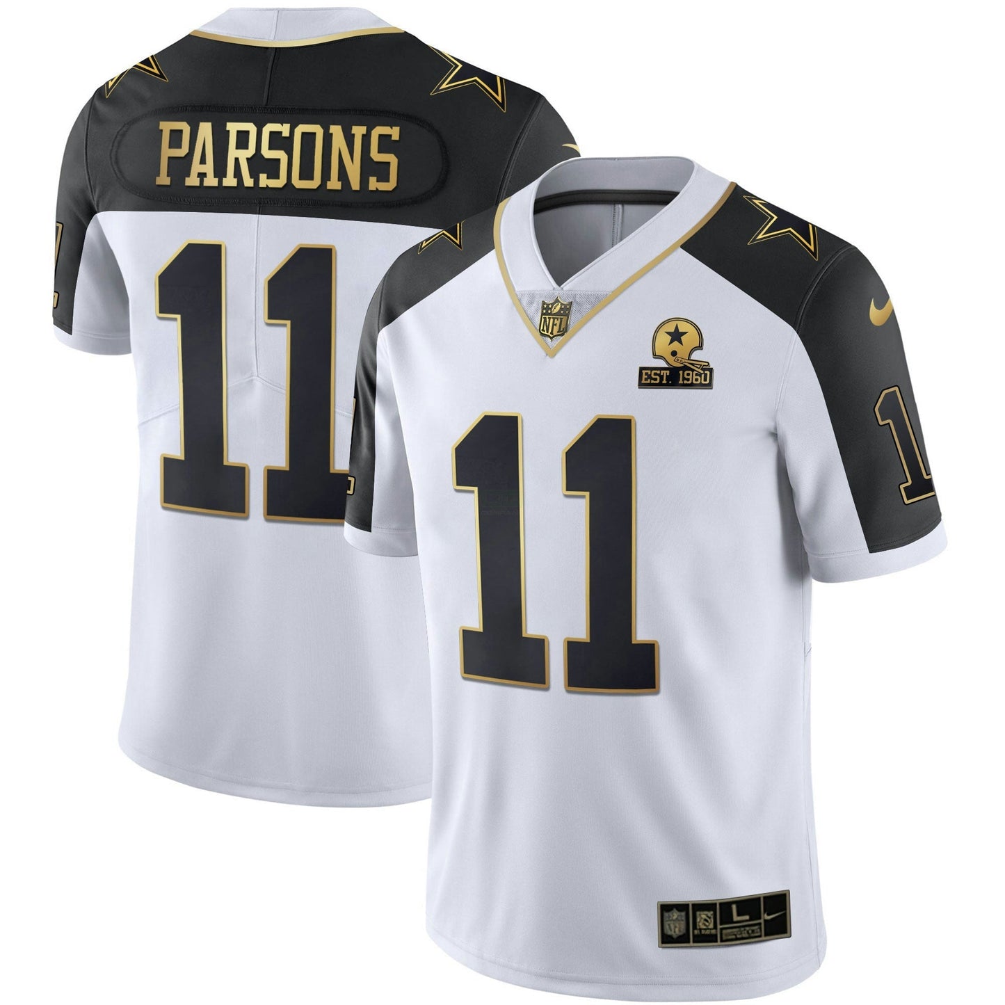 Camisa NFL Men’s Alternativa Vapor Preta Dourada & Azul Marinho Dourada Limited