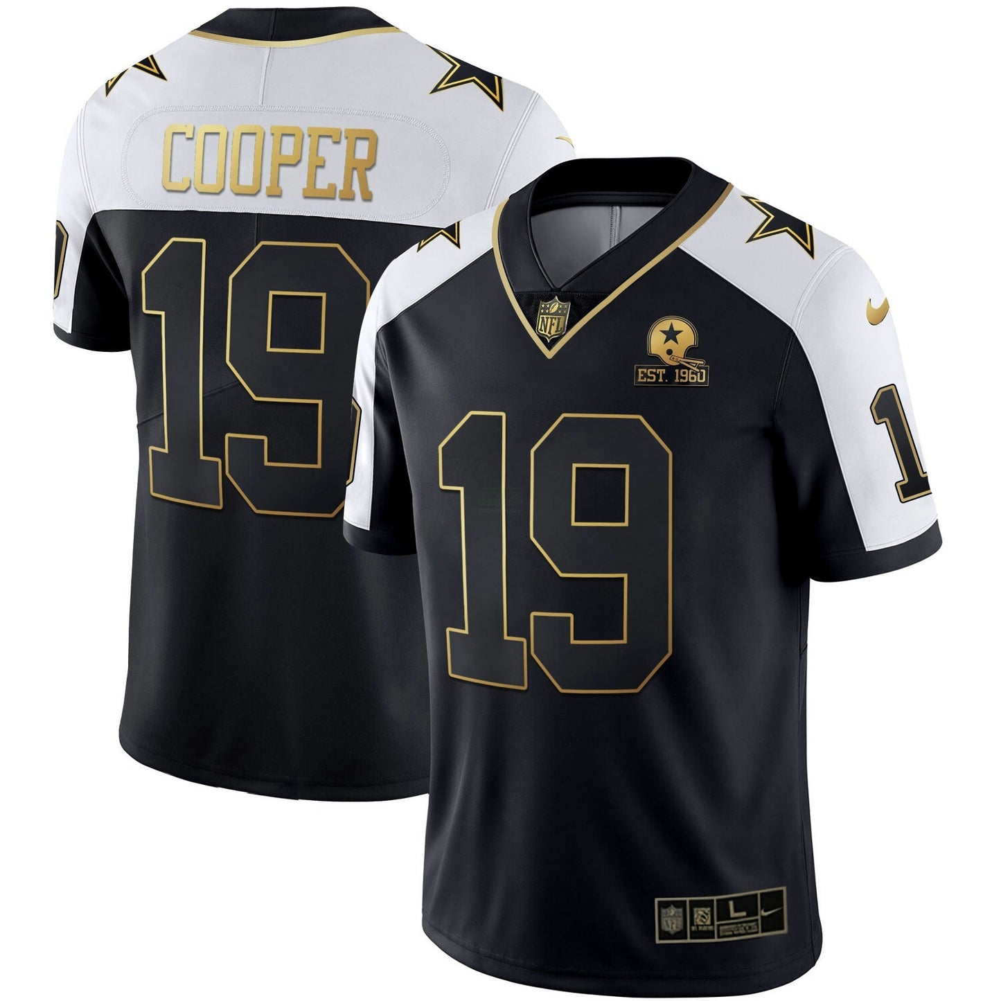 Camisa NFL Men’s Alternativa Vapor Preta Dourada & Azul Marinho Dourada Limited