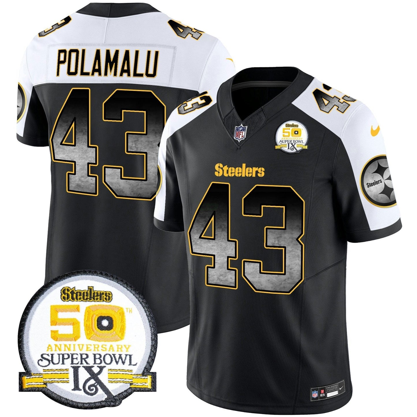 Camisa NFL Men’s Arch Smoke 50th Anniversary Of Super Bowl IX Patch Vapor Limited Jersey