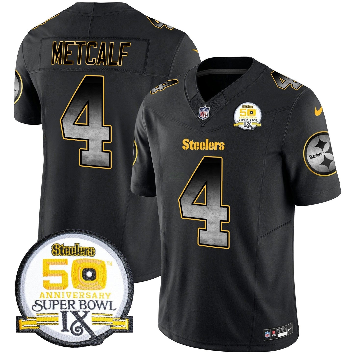 Camisa NFL Men’s Arch Smoke 50th Anniversary Of Super Bowl IX Patch Vapor Limited Jersey