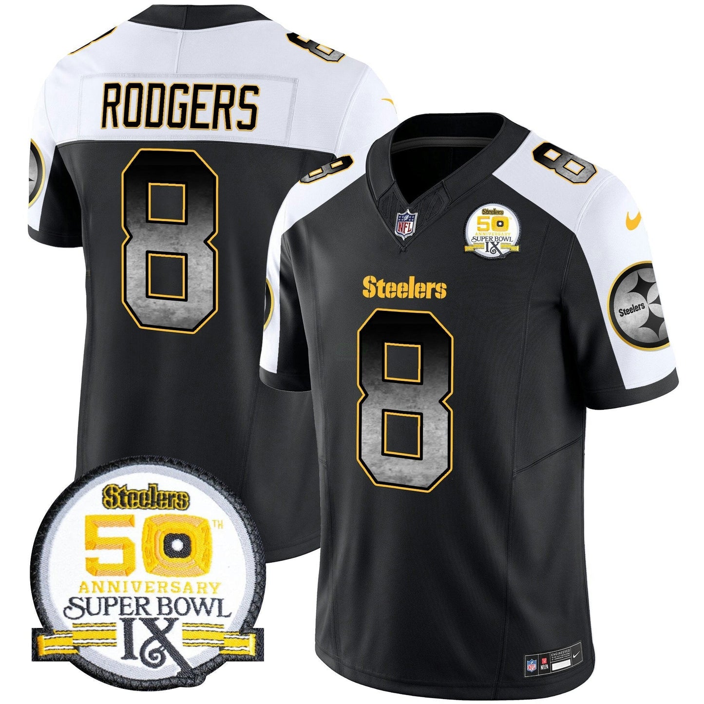 Camisa NFL Men’s Arch Smoke 50th Anniversary Of Super Bowl IX Patch Vapor Limited Jersey