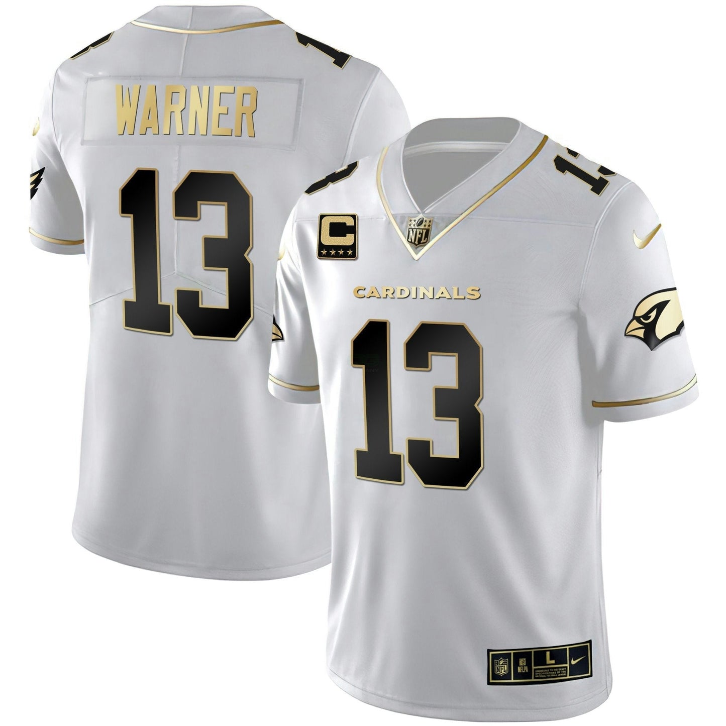 Camisa NFL Men’s Arizona Preta Dourada & Branca Dourada Vapor Limited Jersey