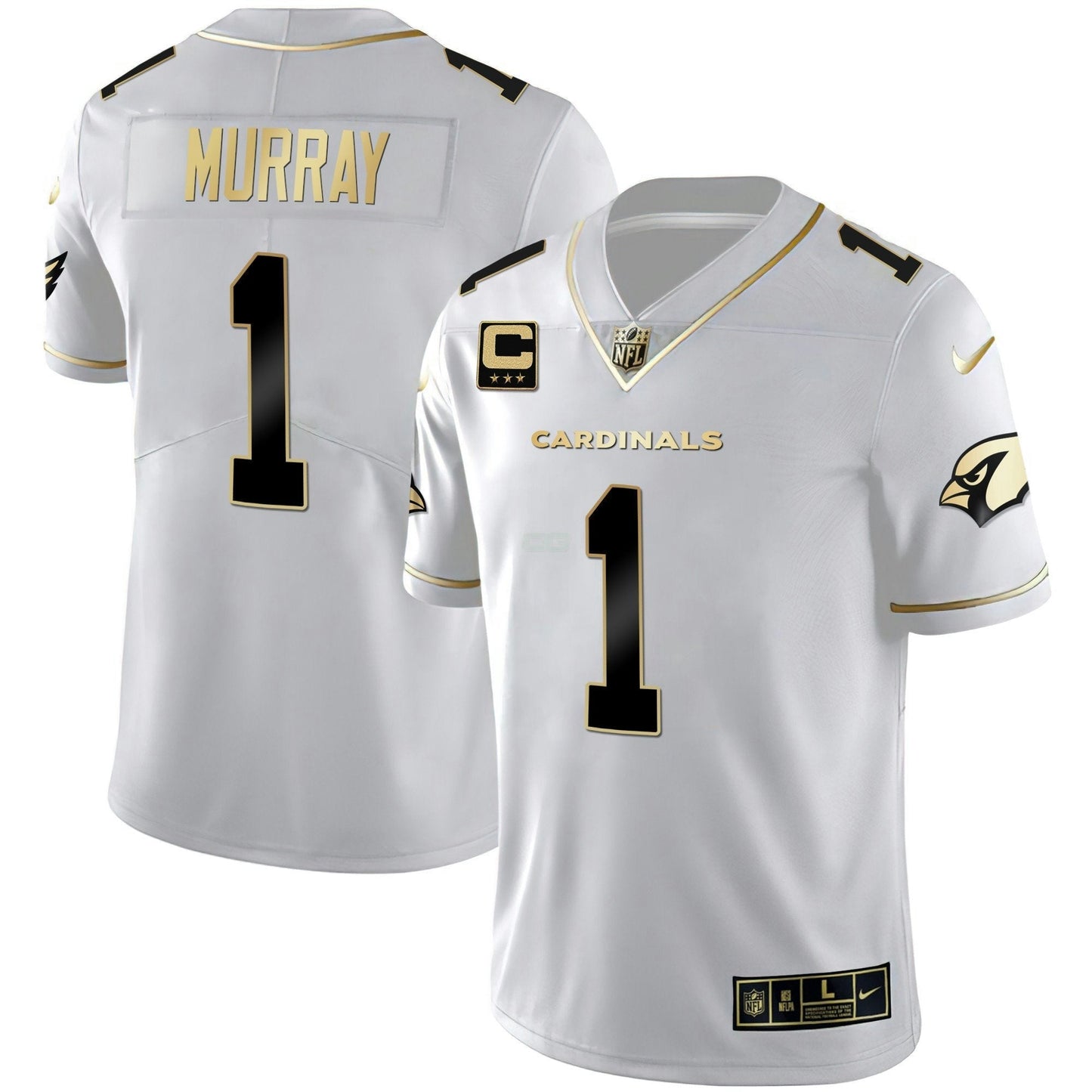 Camisa NFL Men’s Arizona Preta Dourada & Branca Dourada Vapor Limited Jersey