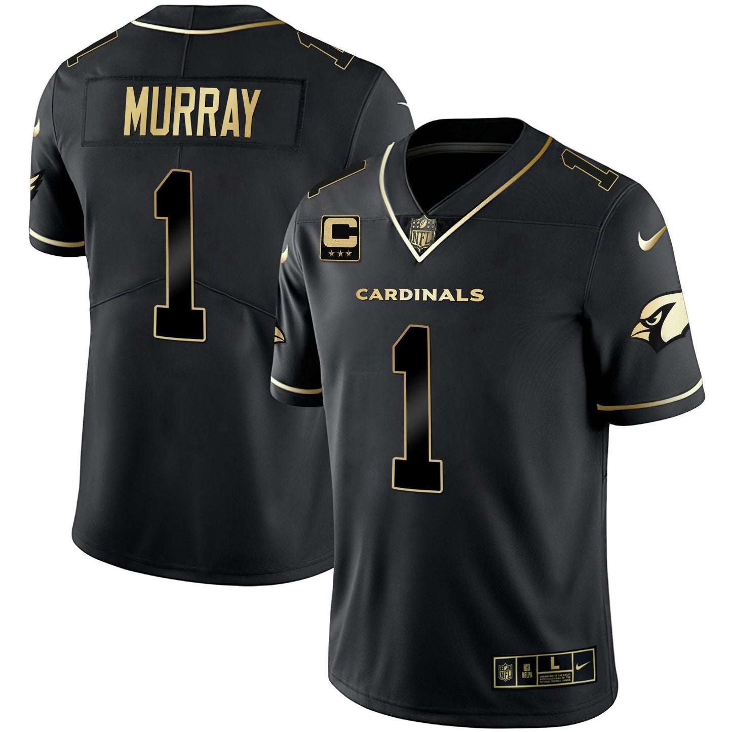 Camisa NFL Men’s Arizona Preta Dourada & Branca Dourada Vapor Limited Jersey