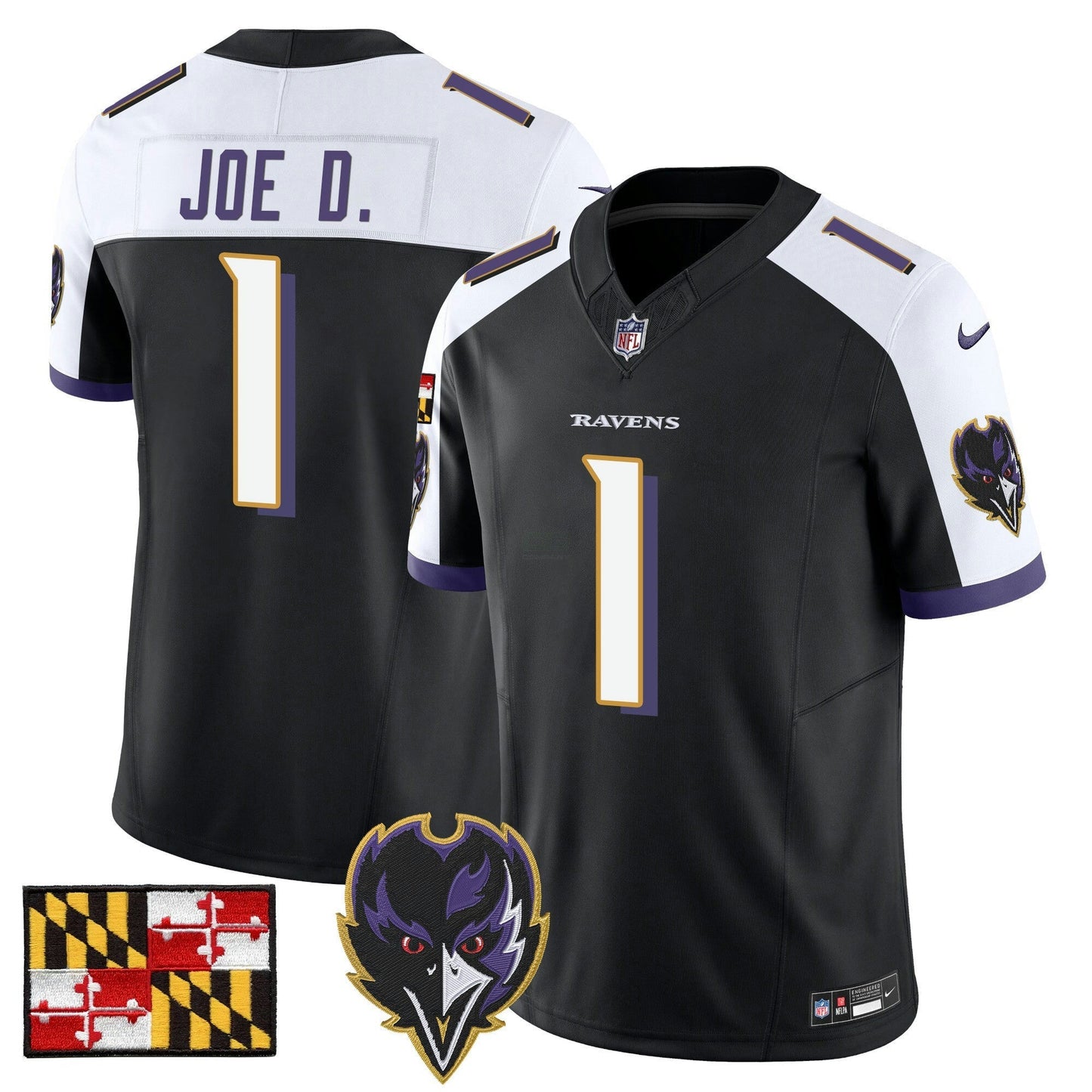 Camisa NFL Men’s Baltimore 2024 Maryland Flag Vapor Limited Jersey V2