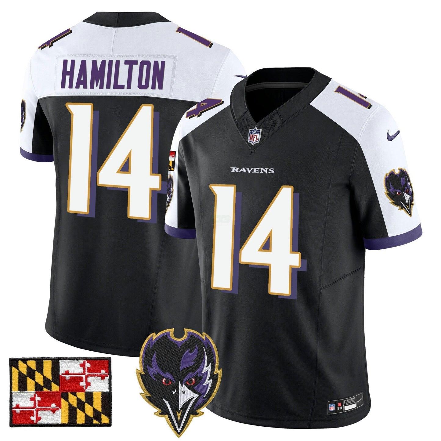 Camisa NFL Men’s Baltimore 2024 Maryland Flag Vapor Limited Jersey V2