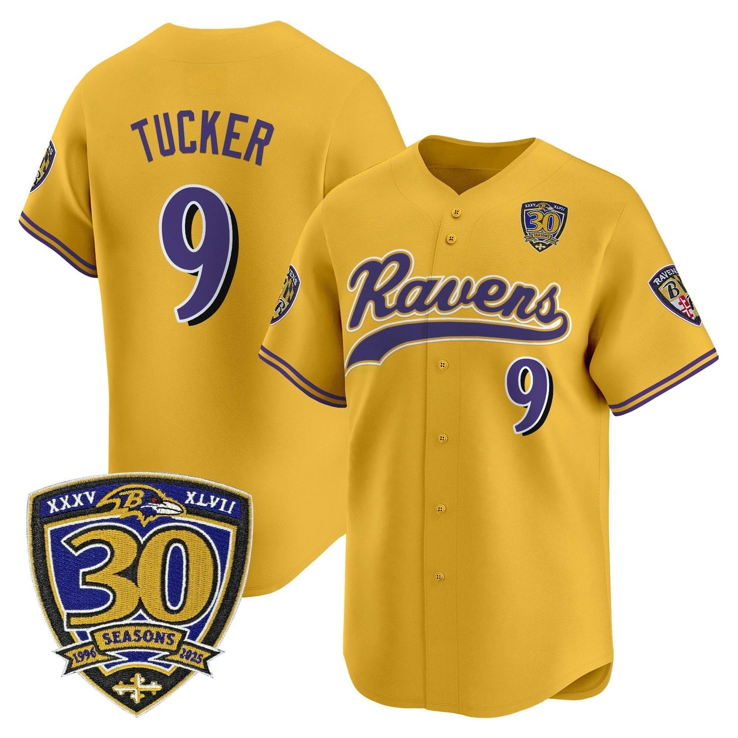 Camisa NFL Men’s Baltimore 2025 Vapor Jersey – 30th Anniversary Patch