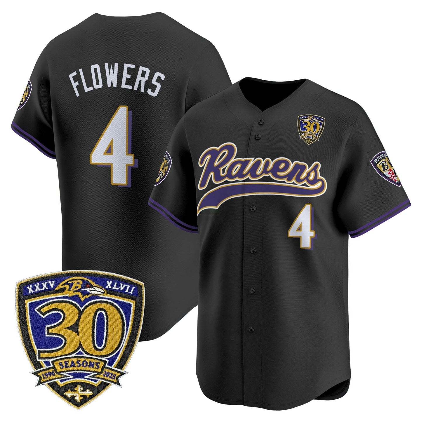 Camisa NFL Men’s Baltimore 2025 Vapor Jersey – 30th Anniversary Patch