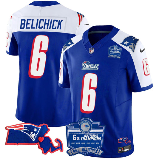 Camisa NFL Men’s Bill Belichick 6x Champions Patch Vapor Jersey