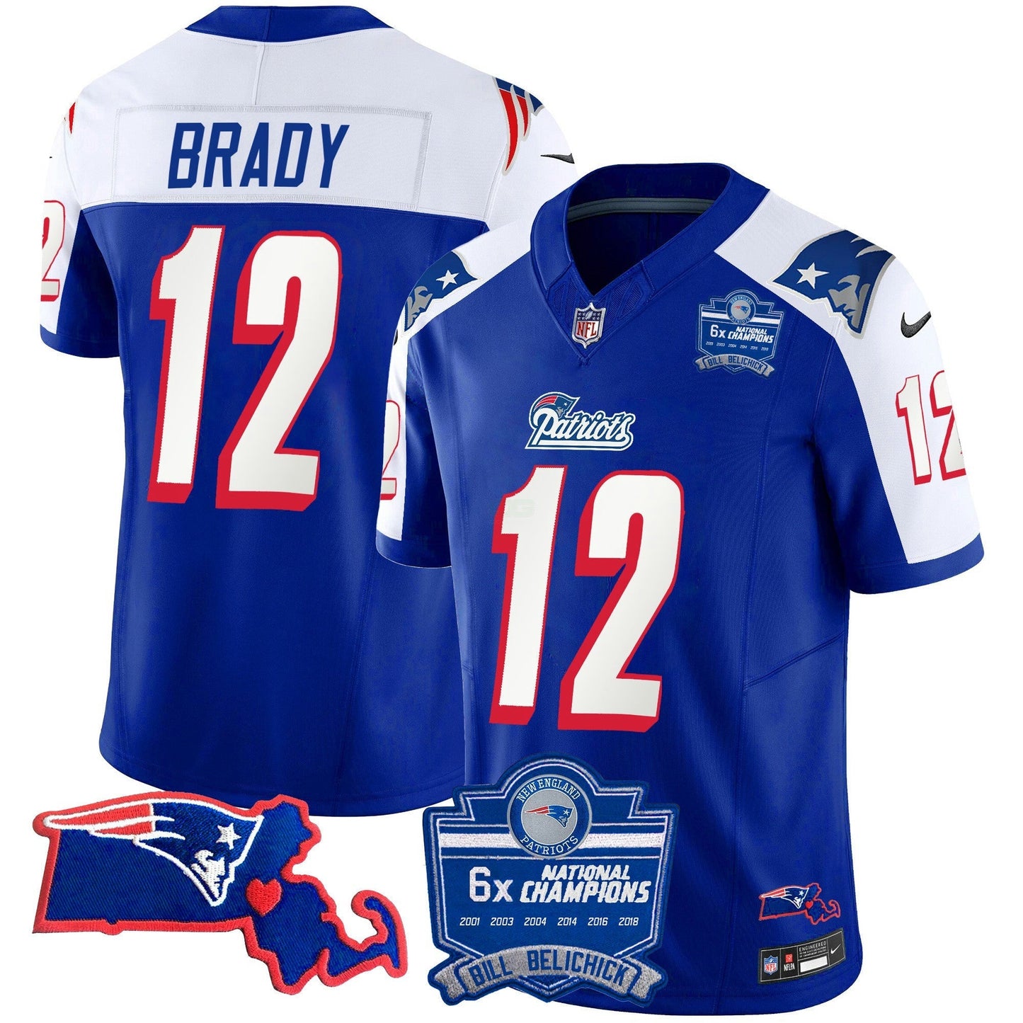 Camisa NFL Men’s Bill Belichick 6x Champions Patch Vapor Jersey