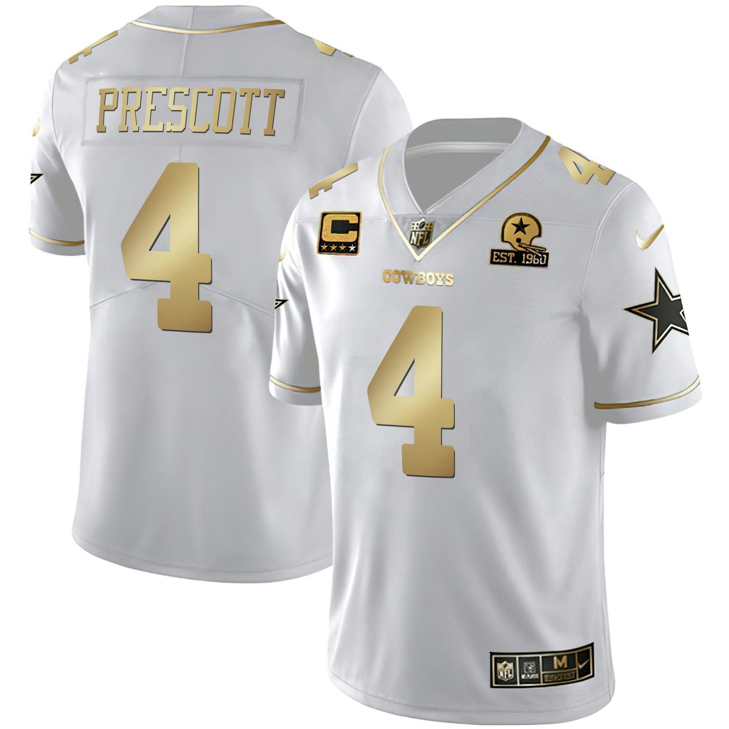 Camisa NFL Men’s Black & Branca Dourada Vapor Limited