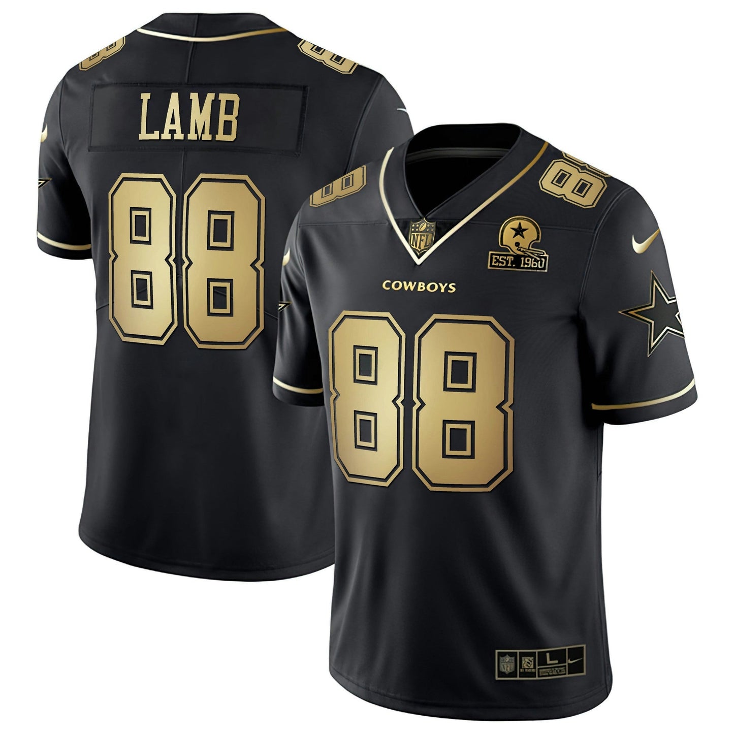Camisa NFL Men’s Black & Branca Dourada Vapor Limited