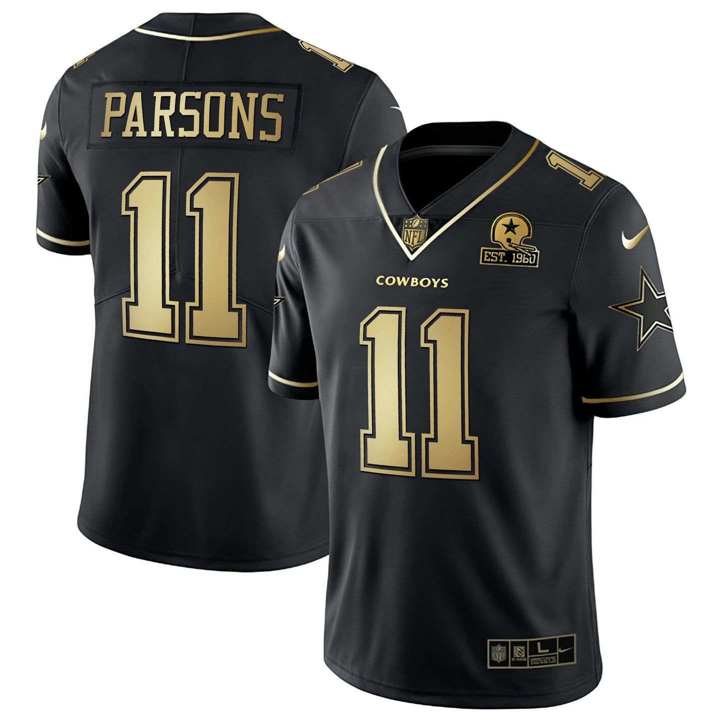Camisa NFL Men’s Black & Branca Dourada Vapor Limited