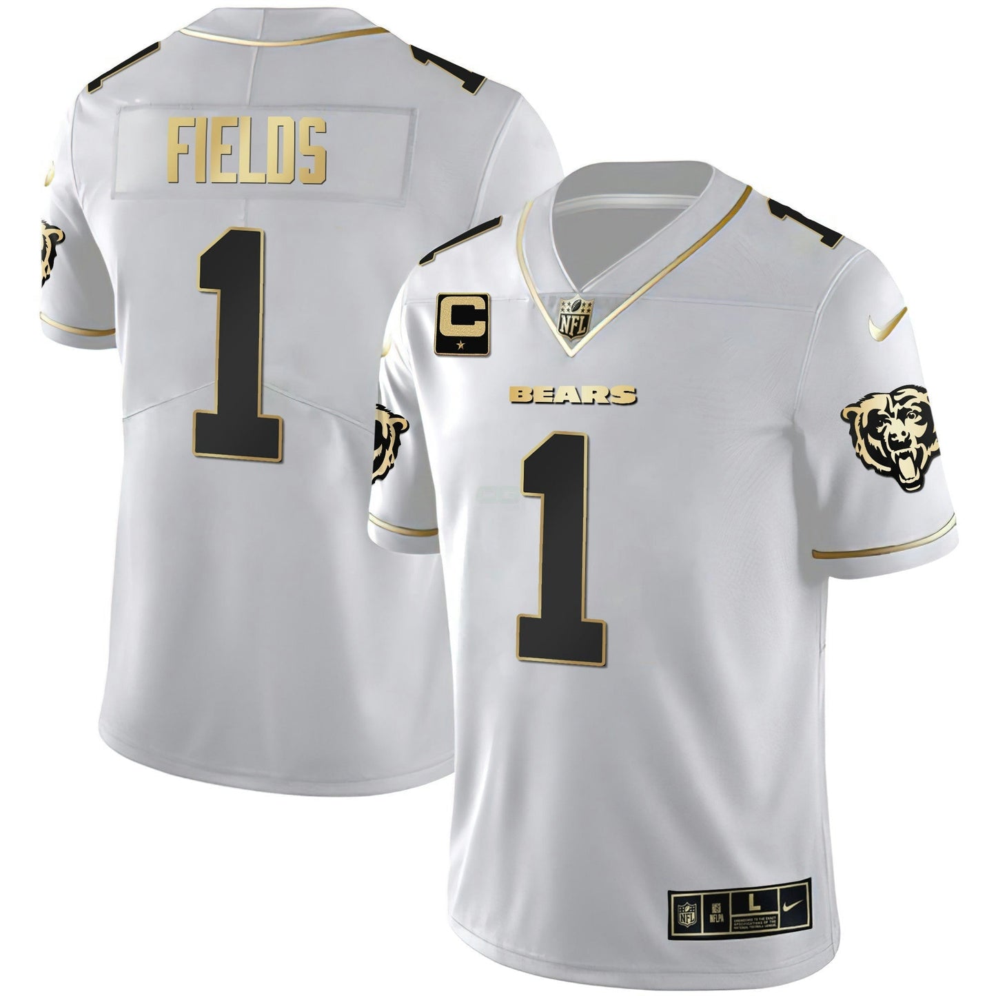 Camisa NFL Men’s Branca Dourada & Preta Dourada Jersey