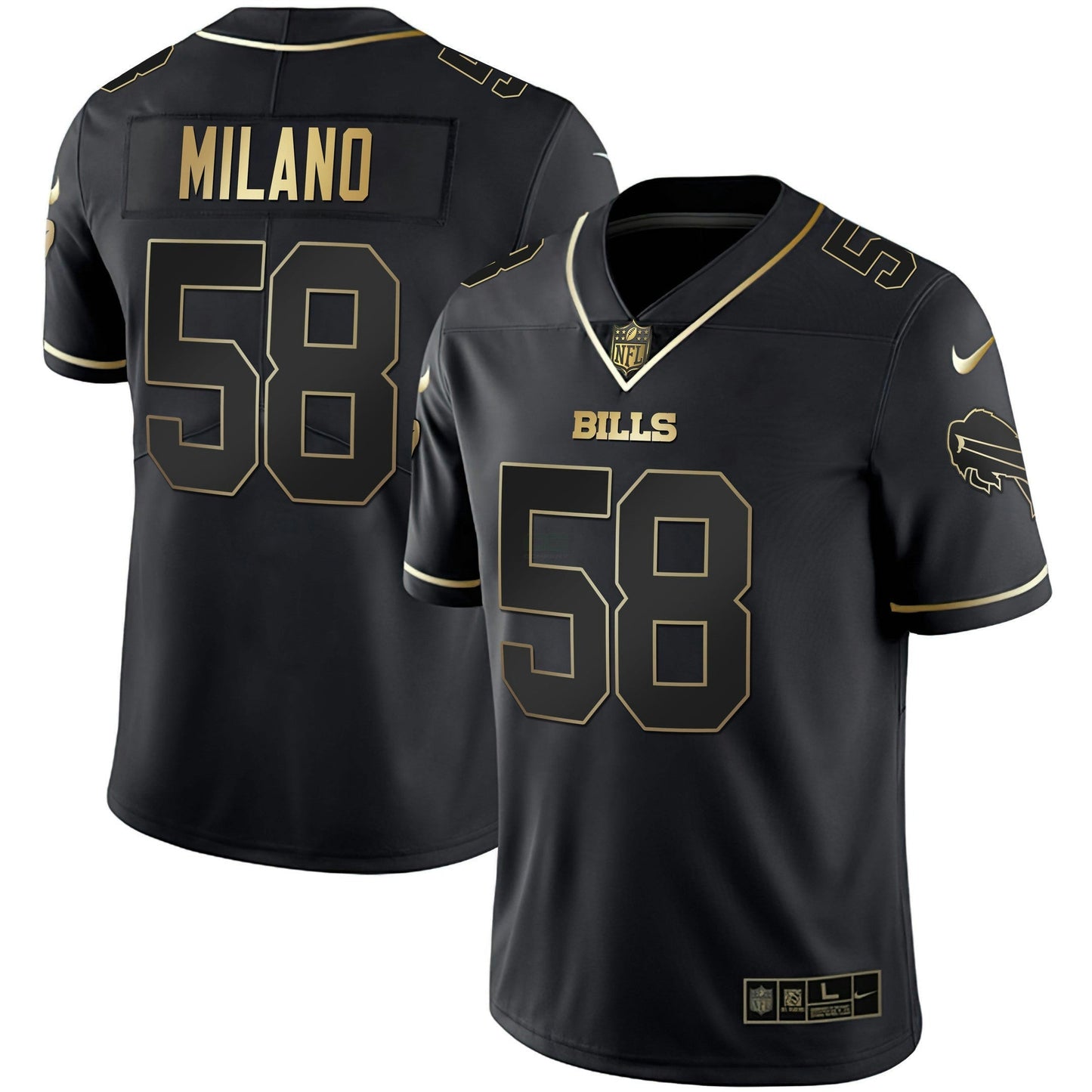 Camisa NFL Buffalo Bills Men’s Branca Dourada & Preta Dourada