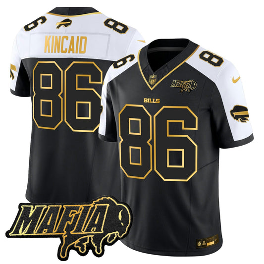 Camisa NFL Men’s Buffalo 2025 Mafia Patch Dourada Vapor Limited Jersey