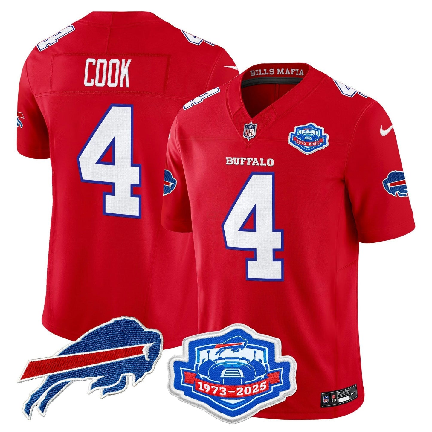 Camisa NFL Men’s Buffalo 2025 “Rivalries” Vapor Limited Jersey – Farewell Season Patch