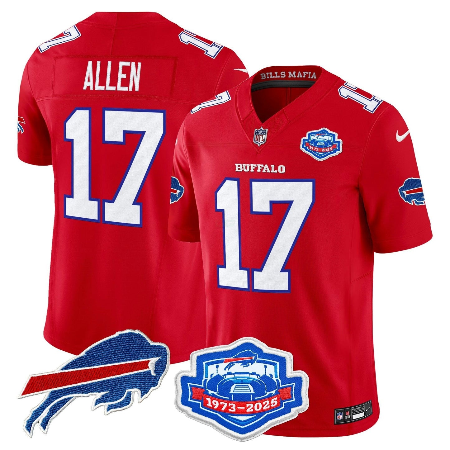 Camisa NFL Men’s Buffalo 2025 “Rivalries” Vapor Limited Jersey – Farewell Season Patch