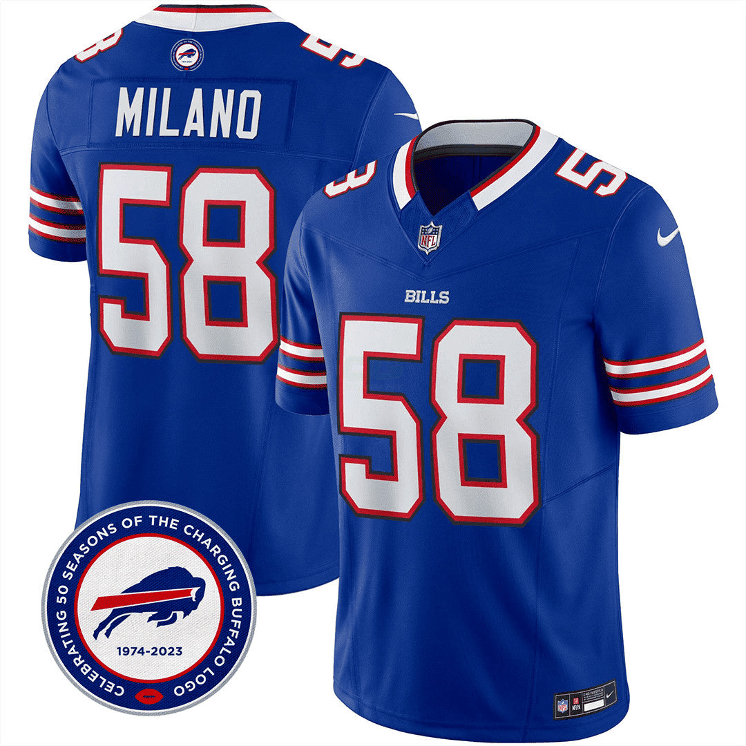 Camisa NFL Men’s Buffalo 50th Charging Logo Patch Vapor Limited Jersey