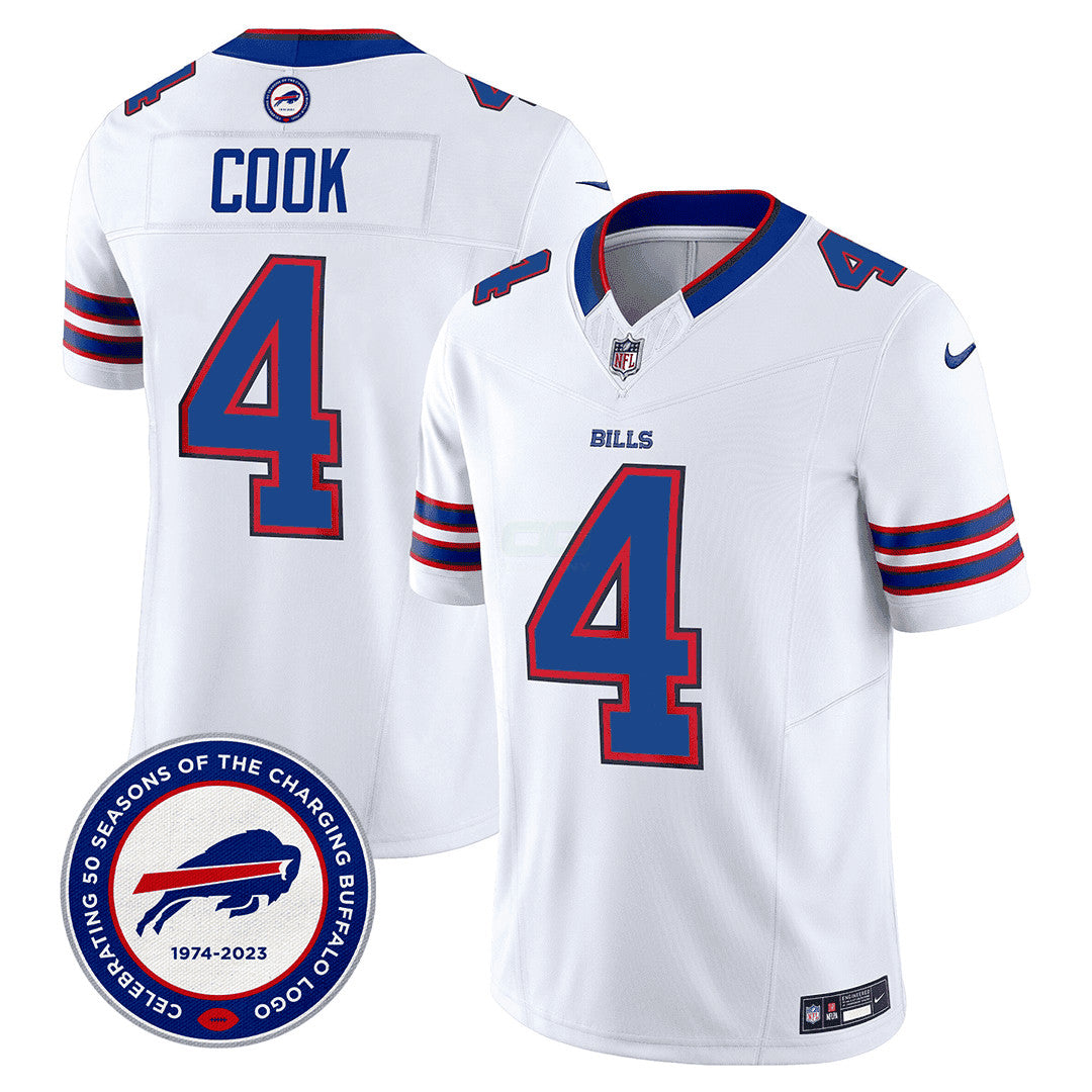 Camisa NFL Men’s Buffalo 50th Charging Logo Patch Vapor Limited Jersey