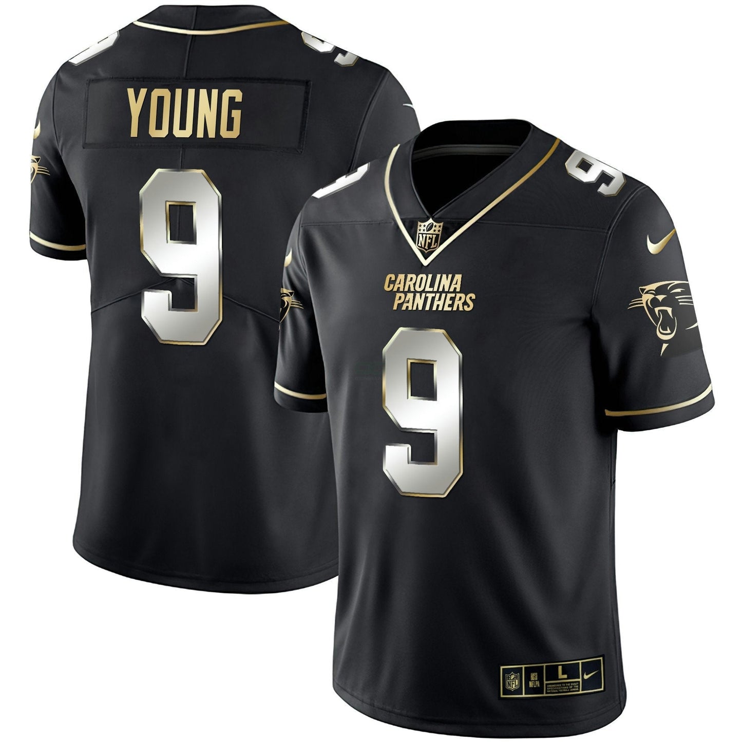 Camisa NFL Men’s Carolina Preta Dourada & Branca Dourada Vapor Limited Jersey