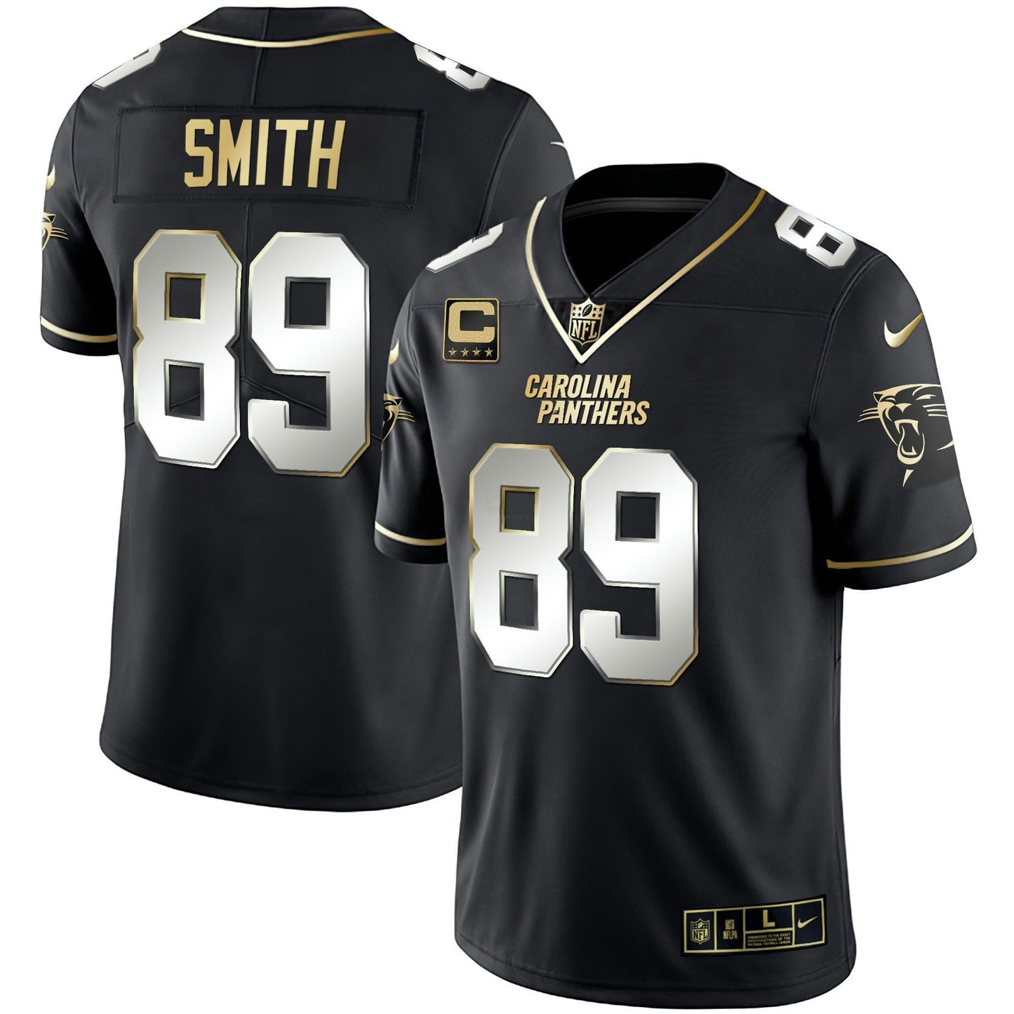 Camisa NFL Men’s Carolina Preta Dourada & Branca Dourada Vapor Limited Jersey