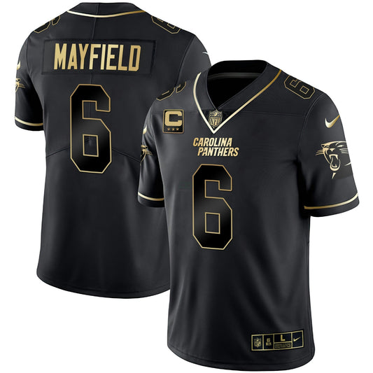 Camisa NFL Men’s Carolina Preta Dourada & Branca Dourada Vapor Limited Jersey