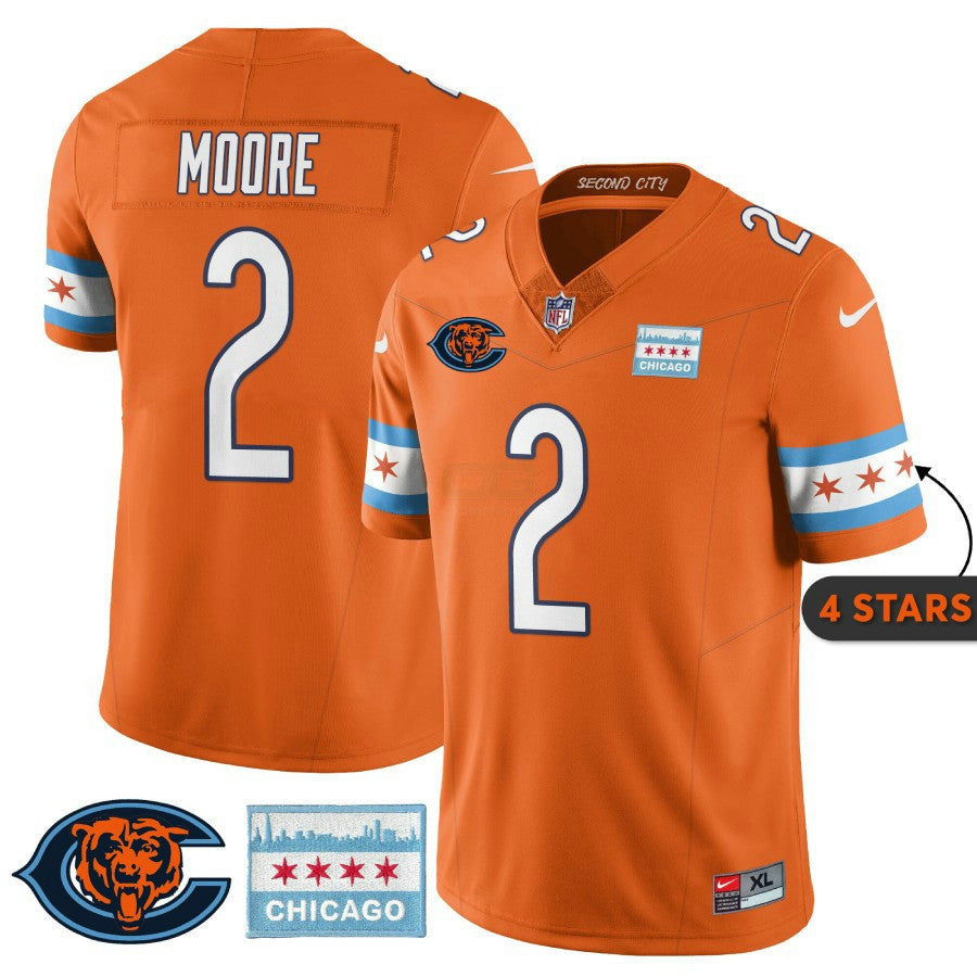 Camisa NFL Men’s Chicago City Edition Jersey – Chicago Flag