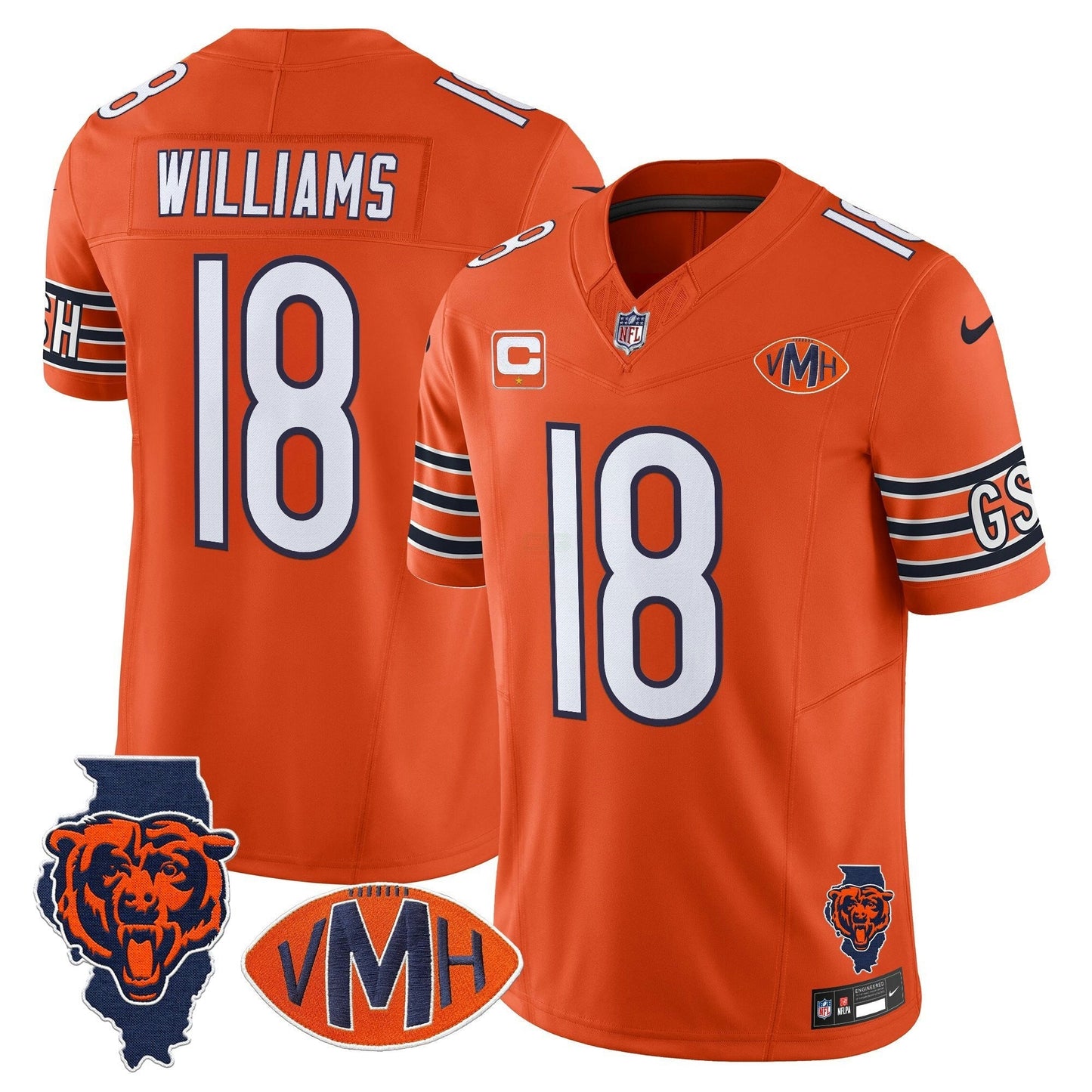 Camisa NFL Men’s Chicago Virginia McCaskey Memorial Patch Vapor Jersey