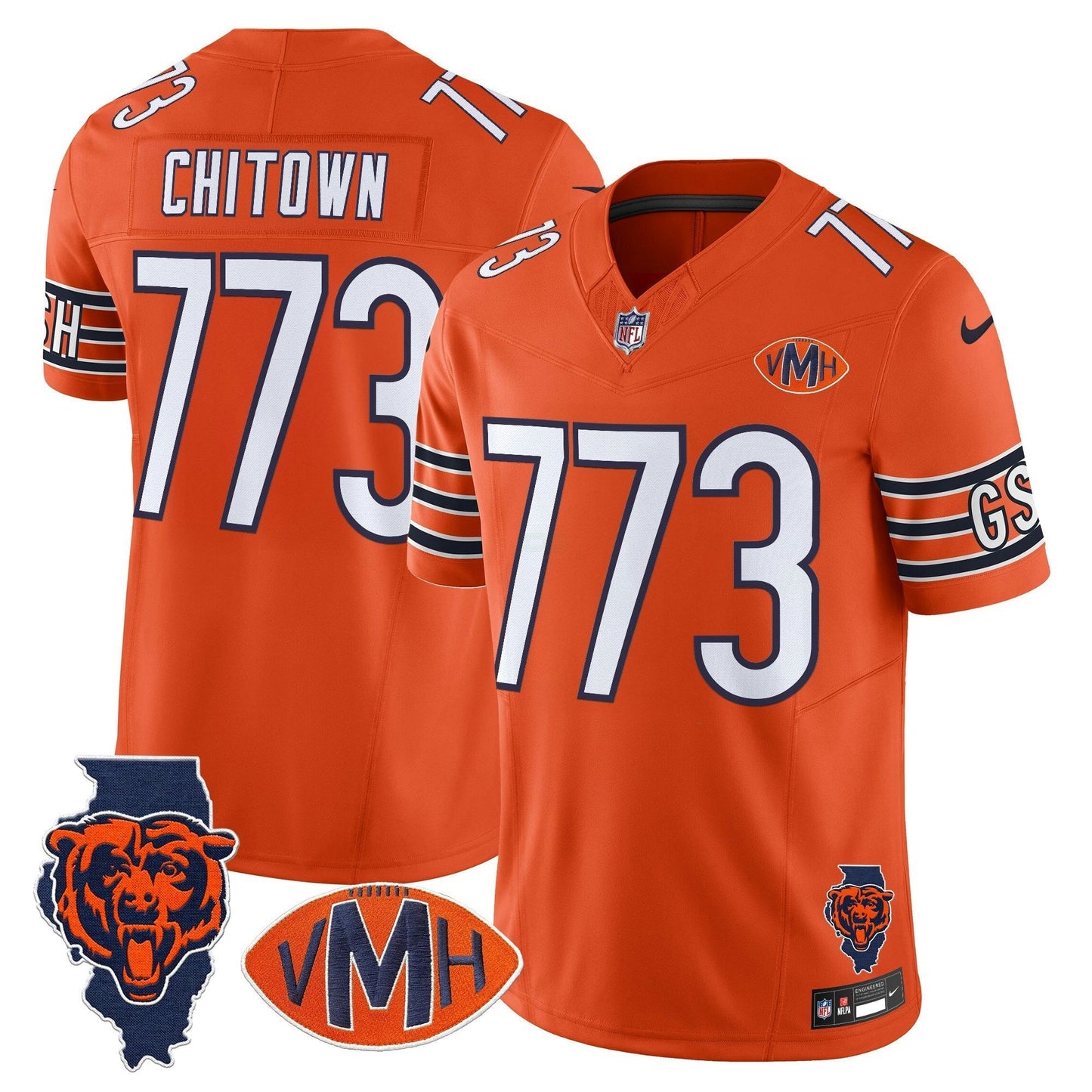 Camisa NFL Men’s Chicago Virginia McCaskey Memorial Patch Vapor Jersey