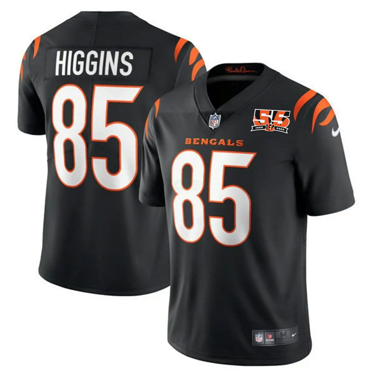 Camisa NFL Men’s Cincinnati 55th 1968 – 2022 Anniversary Patch Player Vapor Limited Jersey