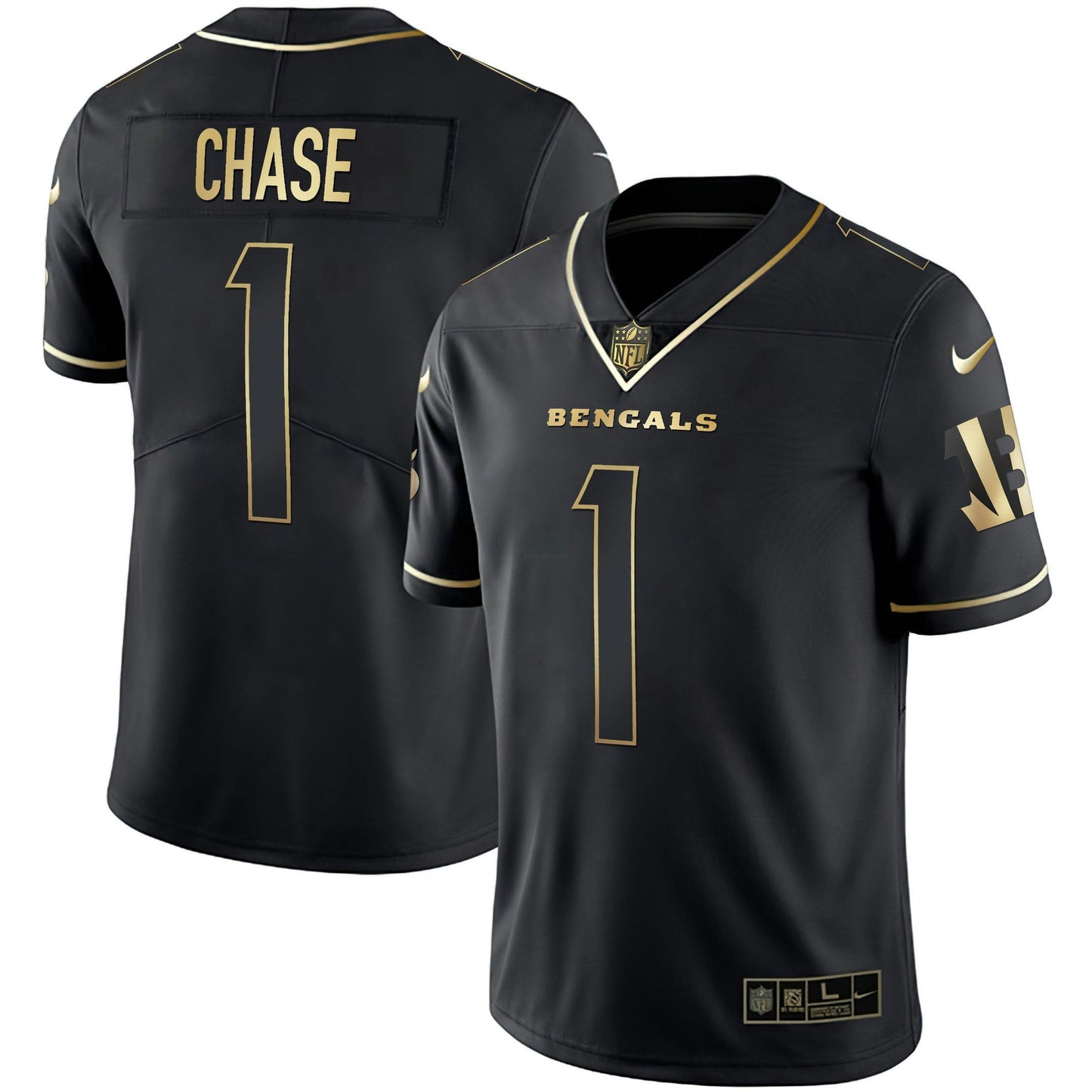 Camisa NFL Men’s Cincinnati Branca Dourada & Preta Dourada Jersey